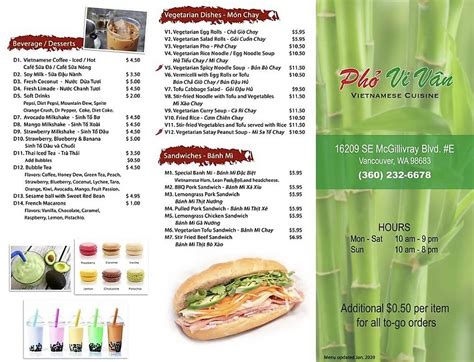 pho vancouver wa|Online Menu of Pho Vi Van, Vancouver, WA